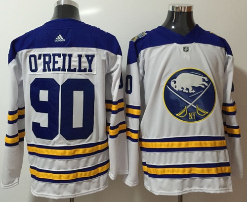 Adidas Sabres #90 Ryan O'Reilly White Road Authentic Stitched NHL Jersey
